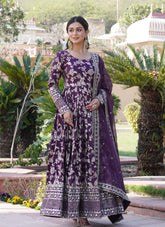 Trend Partywear Gown in Wine Colour